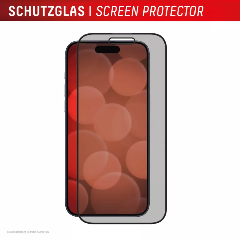 Displex privacy beeldschermbeschermfolie (10H) voor Apple iPhone 16, Eco montageframe, kijkhoekfilter