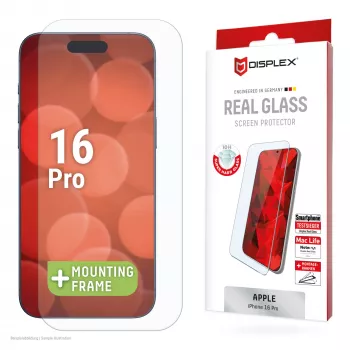 Displex beeldschermbescherming (10H) voor Apple iPhone 16 Pro, Eco montageframe, krasvast
