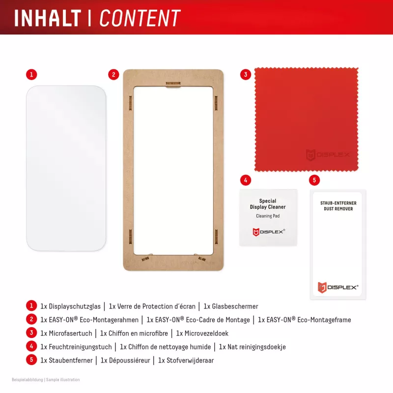 Displex beeldschermbescherming (10H) voor Apple iPhone 16 Pro, Eco montageframe, krasvast