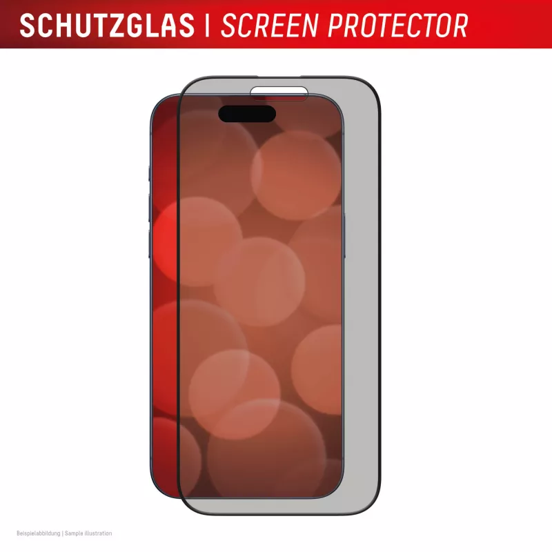 Displex privacy beeldschermbeschermfolie (10H) voor Apple iPhone 16 Pro, Eco montageframe, privacyfilter