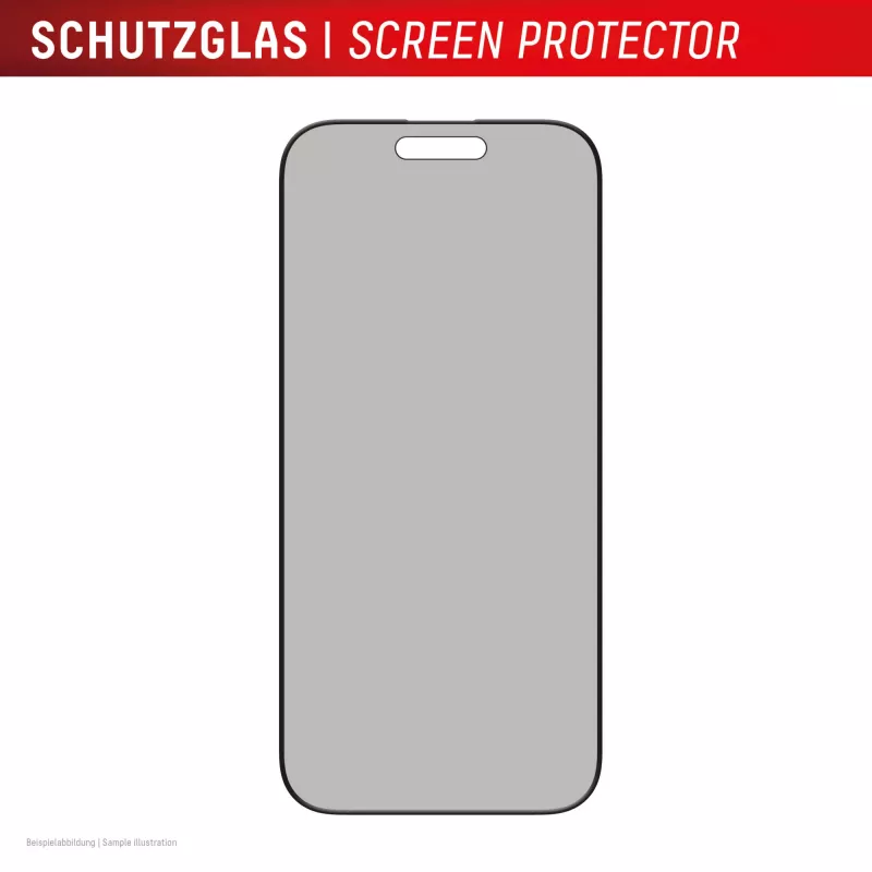 Displex privacy beeldschermbeschermfolie (10H) voor Apple iPhone 16 Pro, Eco montageframe, privacyfilter