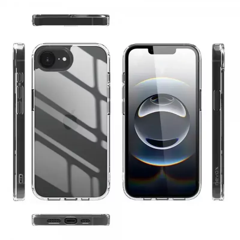 Nevox StyleShell SHOCKFlex 2496 hoesje voor iPhone 16e / SE 2025, 15,5 cm (6,1 inch), transparant
