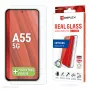 Displex beeldschermbeschermfolie + hoesje voor Samsung Galaxy A55 5G, Eco montageframe, krasvast