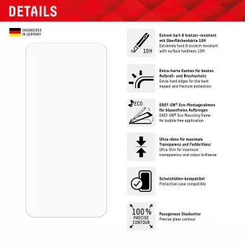 Displex beeldschermbeschermfolie + hoesje voor Samsung Galaxy A55 5G, Eco montageframe, krasvast