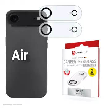 Displex Full Cover camera-lensglas iPhone Air, 10H, volledige camerabescherming, Quick Mount, 2 stuks