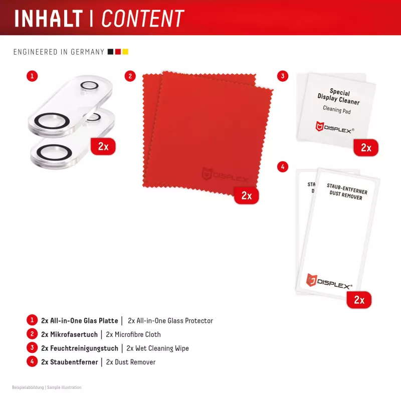 Displex Full Cover camera-lensglas iPhone Air, 10H, volledige camerabescherming, Quick Mount, 2 stuks