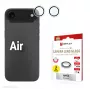 Displex Premium camera-lensglas, iPhone Air glas, 10H, enkelvoudige ringen, DLC, transparant, Quick Mount