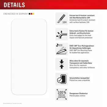 Displex displaybeschermfolie (10H) voor Apple iPhone Air, Eco montageframe, krasvast