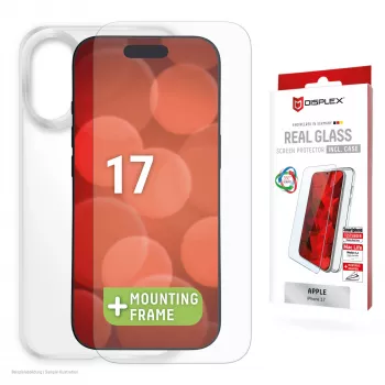 Displex displaybeschermfolie + hoesje voor Apple iPhone 17, Eco montageframe, krasvast