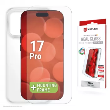 Displex displaybeschermfolie + hoesje voor Apple iPhone 17 Pro, Eco montageframe, krasvast