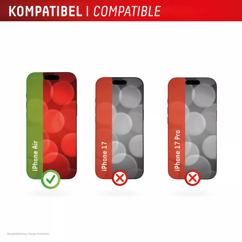 Displex displaybeschermfolie + hoesje voor Apple iPhone Air, Eco montageframe, krasvast