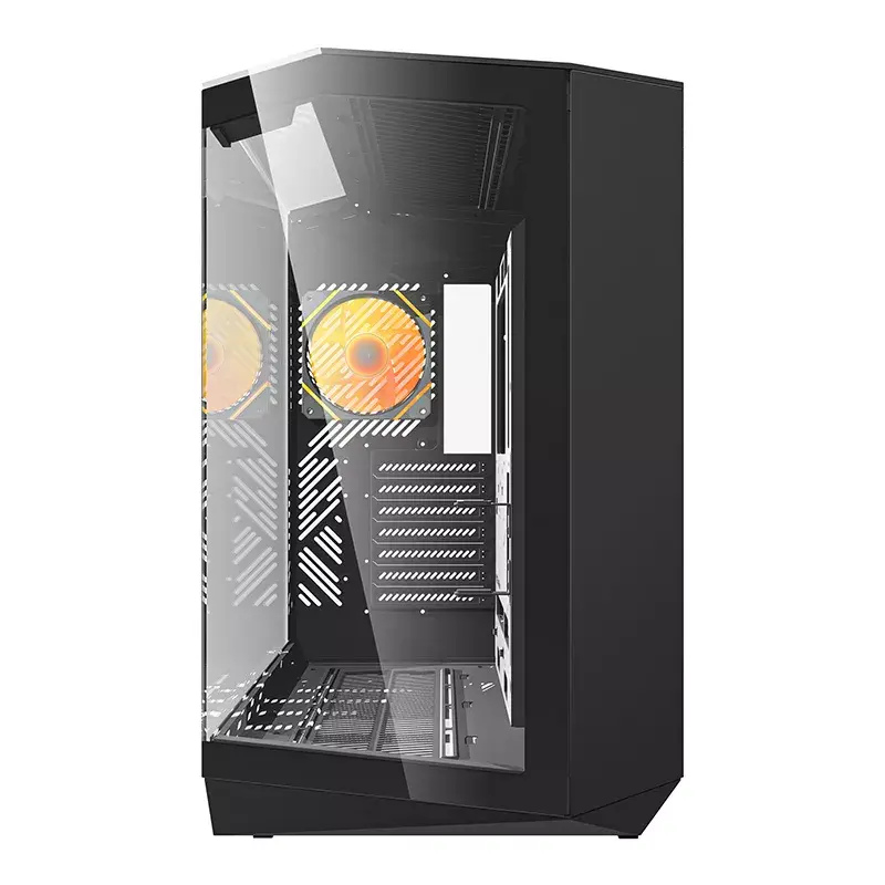Computerbehuizing Darkflash DY470 ATX zwart met 4 ventilatoren en GPU-houder
