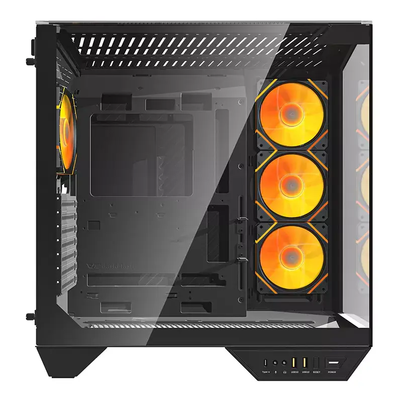 Computerbehuizing Darkflash DY470 ATX zwart met 4 ventilatoren en GPU-houder