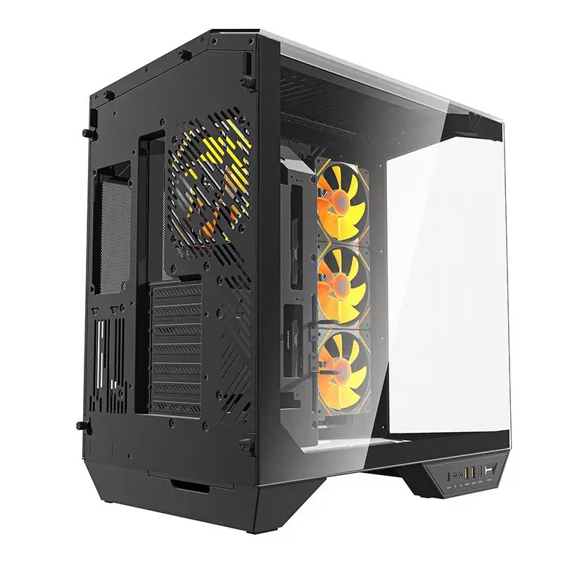 Computerbehuizing Darkflash DY470 ATX zwart met 4 ventilatoren en GPU-houder