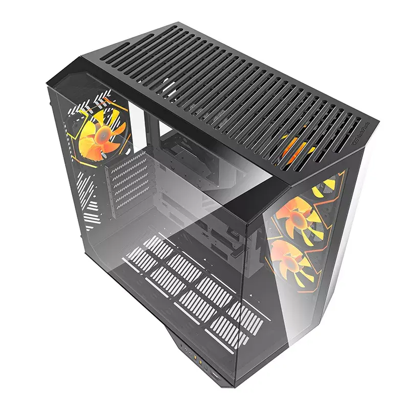 Computerbehuizing Darkflash DY470 ATX zwart met 4 ventilatoren en GPU-houder