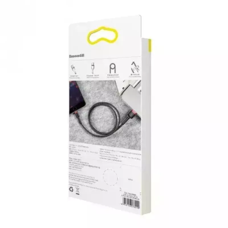 USB-A-naar-Lightning-kabel Baseus CALKLF-C19 2 m – aluminium behuizing, 1,5 A, zwart/rood