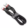 USB-A-naar-Lightning-kabel Baseus CALKLF-C19 2 m – aluminium behuizing, 1,5 A, zwart/rood