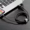 USB-A-naar-Lightning-kabel Baseus Cafule (CALKLF-CG1) – nylon gevlochten, QC3.0 1,5 A, 2 m, grijs/zwart