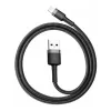 USB-A-naar-Lightning-kabel Baseus Cafule (CALKLF-CG1) – nylon gevlochten, QC3.0 1,5 A, 2 m, grijs/zwart
