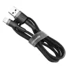 Baseus Cafule CALKLF-AG1 USB-A-naar-Lightning-kabel, 2,4 A, 0,5 m, zwart/grijs