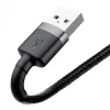 Baseus Cafule CALKLF-AG1 USB-A-naar-Lightning-kabel, 2,4 A, 0,5 m, zwart/grijs