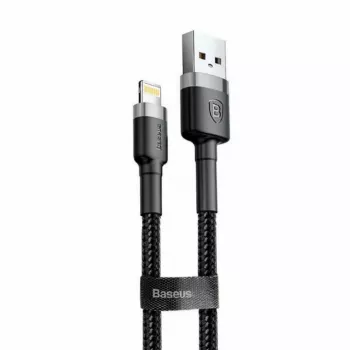 Baseus CALKLF-AG1 nylon data- & oplaadkabel USB-C QC3.0 2.4A naar Lightning 0,5 m zwart, grijs
