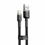 Baseus CALKLF-AG1 nylon data- & oplaadkabel USB-C QC3.0 2.4A naar Lightning 0,5 m zwart, grijs