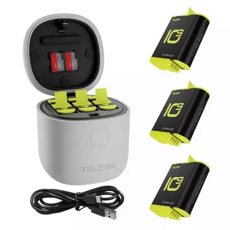 Batterijlader TELESIN Allin BOX voor actiesportcamera