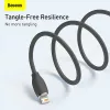 USB 2.0 datakabel Baseus Jelly Lightning naar USB-A 1,2 m, zwart