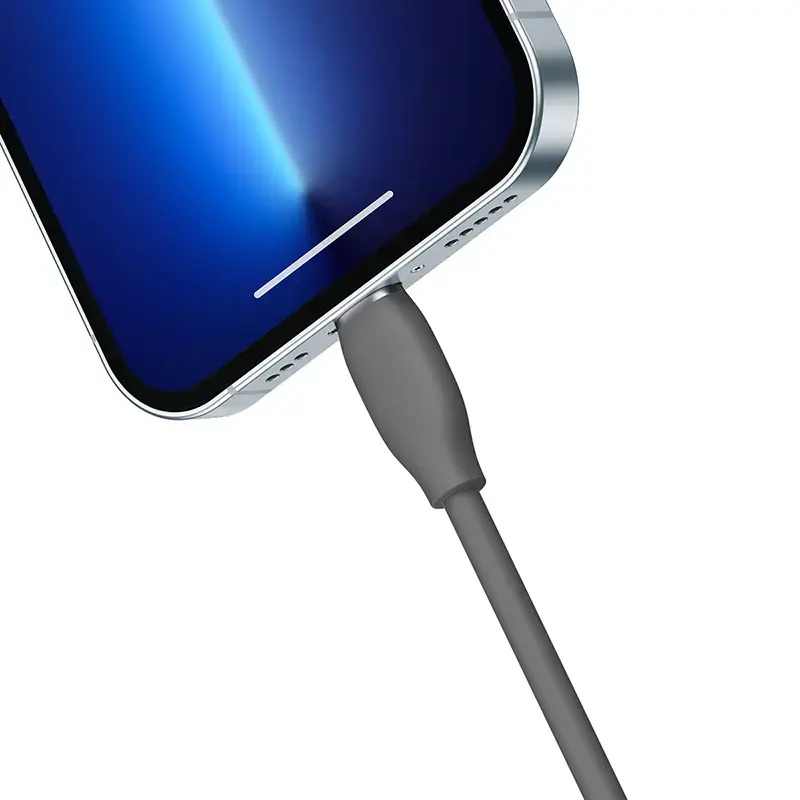 USB 2.0 datakabel Baseus Jelly Lightning naar USB-A 1,2 m, zwart