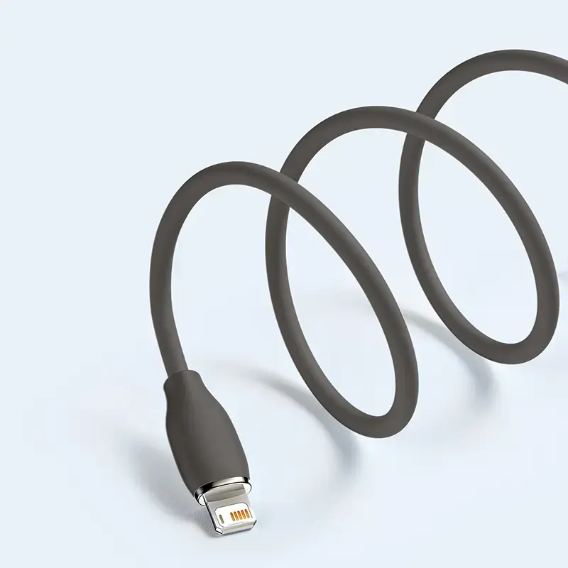 USB 2.0 datakabel Baseus Jelly Lightning naar USB-A 1,2 m, zwart