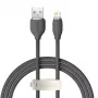 USB 2.0 datakabel Baseus Jelly Lightning naar USB-A 1,2 m, zwart