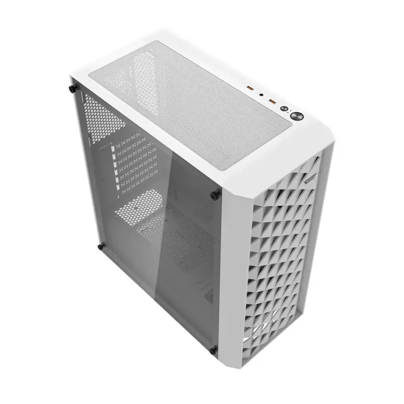 Darkflash DK351 computerbehuizing, wit, met 4 RGB-ventilatoren