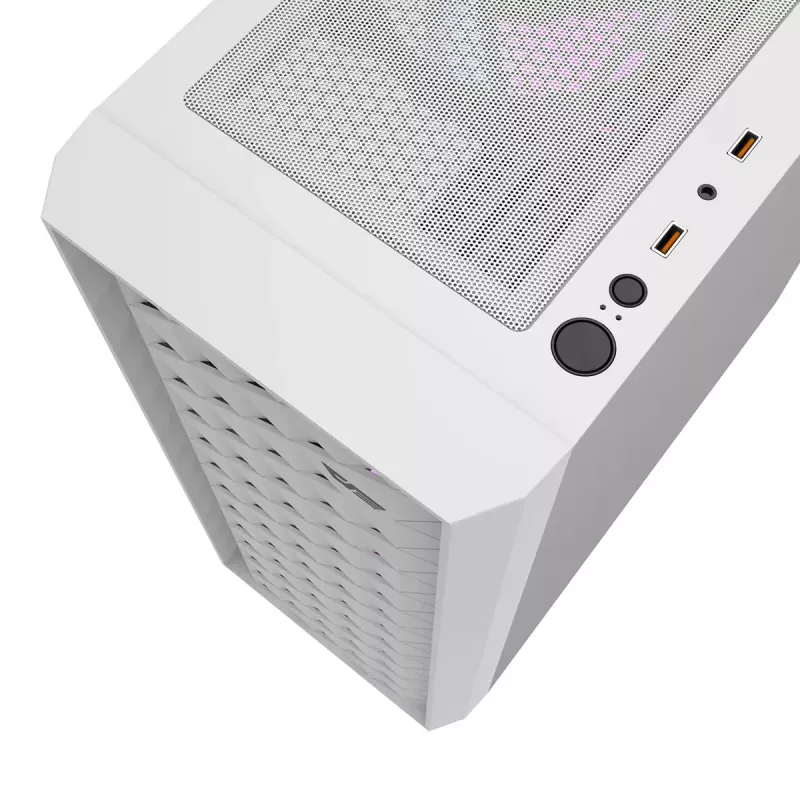 Darkflash DK351 computerbehuizing, wit, met 4 RGB-ventilatoren