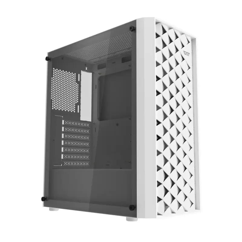 Darkflash DK351 computerbehuizing, wit, met 4 RGB-ventilatoren