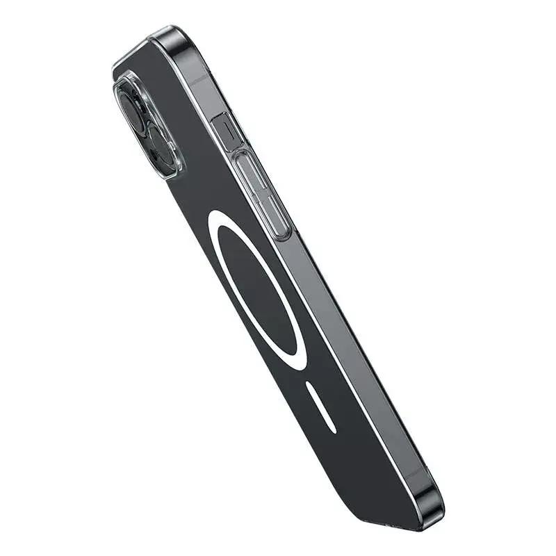 Baseus Magnetic Crystal Clear telefoonhoes voor iPhone 13, transparant, met gehard glas screenprotector