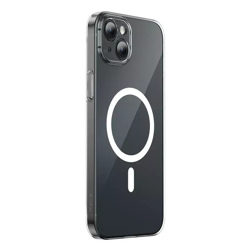 Baseus Magnetic Crystal Clear telefoonhoes voor iPhone 13, transparant, met gehard glas screenprotector