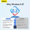 Baseus BA07 Mini Bluetooth-adapter voor pc, USB 5.3 draadloze Bluetooth-dongle-ontvanger - zwart