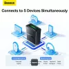 Baseus BA07 Mini Bluetooth-adapter voor pc, USB 5.3 draadloze Bluetooth-dongle-ontvanger - zwart