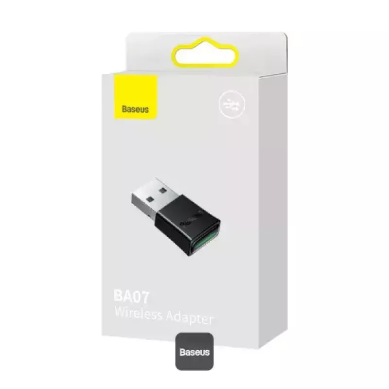Baseus BA07 Mini Bluetooth-adapter voor pc, USB 5.3 draadloze Bluetooth-dongle-ontvanger - zwart