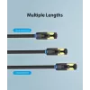 Ethernet-patchkabel Vention Cat.8 S/FTP 1 m zwart RJ-45 goud gecoat