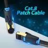 Ethernet-patchkabel Vention Cat.8 S/FTP 1 m zwart RJ-45 goud gecoat
