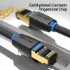 Ethernet-patchkabel Vention Cat.8 S/FTP 1 m zwart RJ-45 goud gecoat
