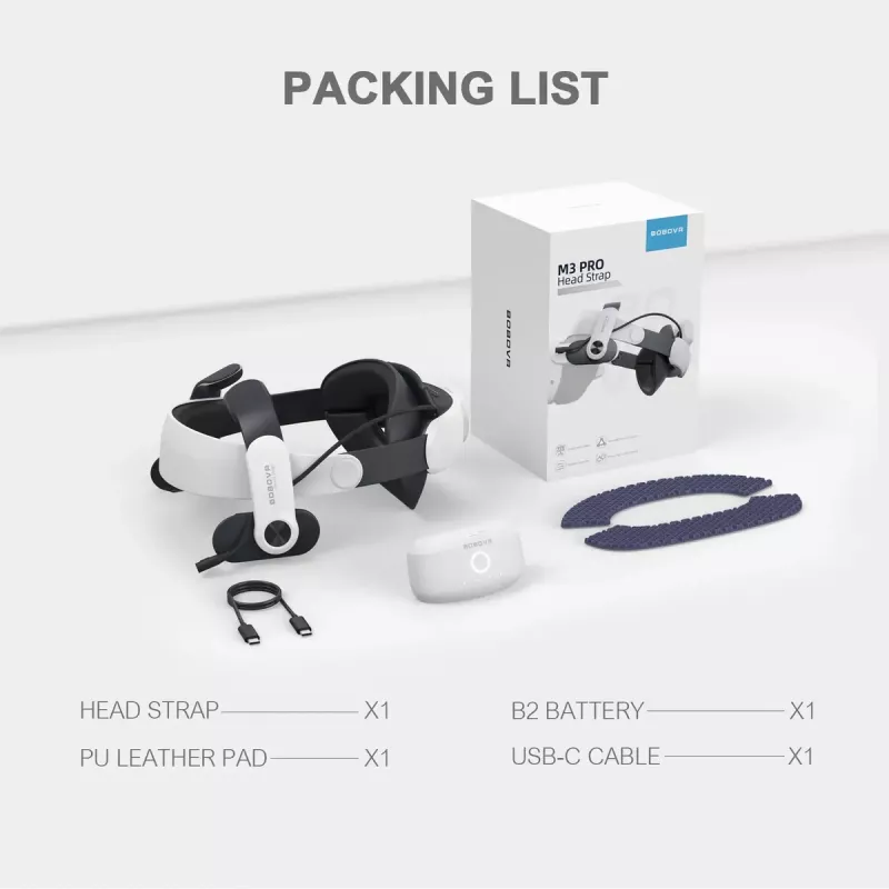 Hoofdband met accupack BOBOVR M3 Pro voor Oculus Quest 3