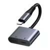 2-in-1 audioadapter Joyroom SY-L01 Lightning naar 3,5 mm + Lightning, zwart