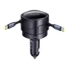 Autolader Baseus Enjoyment Max 60W met geïntegreerde USB-C-kabels, 60W uitgang