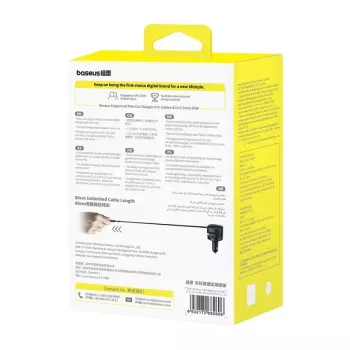 Autolader Baseus Enjoyment Max 90W met USB-C- en USB-A-aansluitingen
