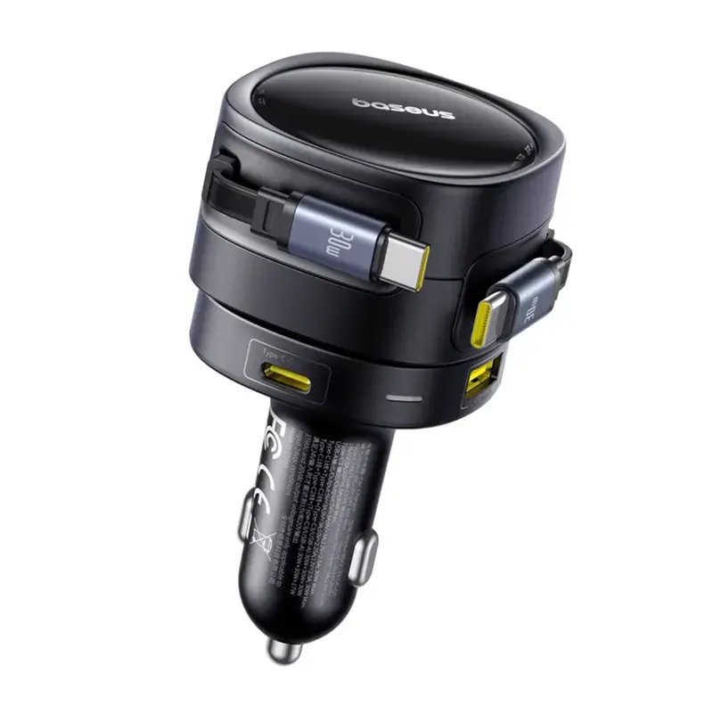 Autolader Baseus Enjoyment Max 90W met USB-C- en USB-A-aansluitingen