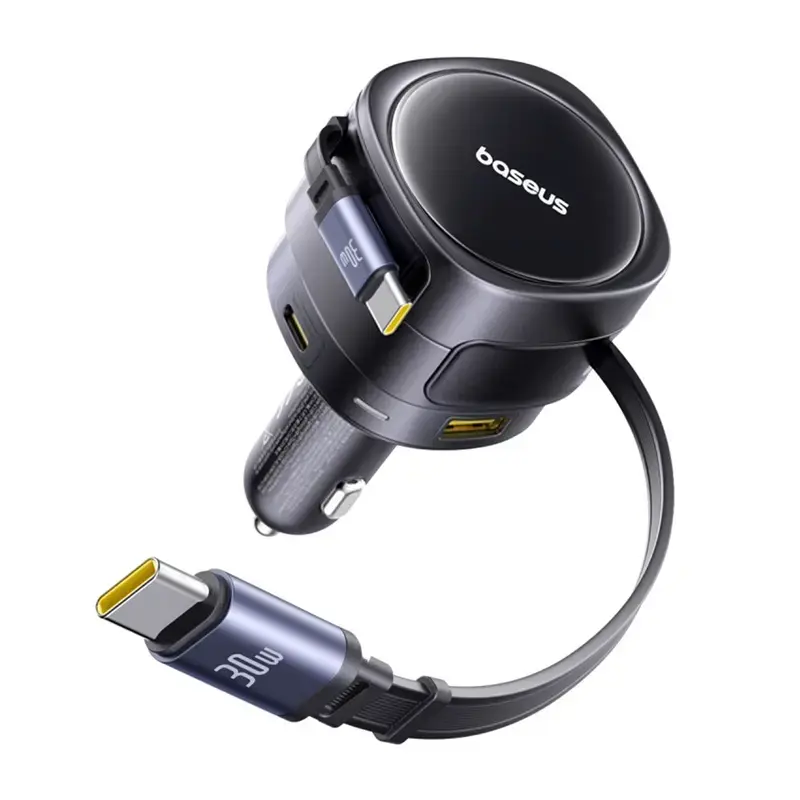Autolader Baseus Enjoyment Max 90W met USB-C- en USB-A-aansluitingen