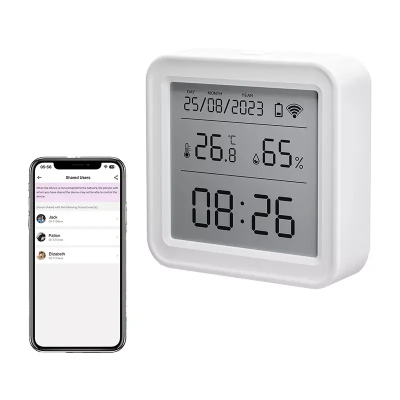 Temperatuur- en vochtigheidssensor Gosund ST17 Zigbee met lcd-display